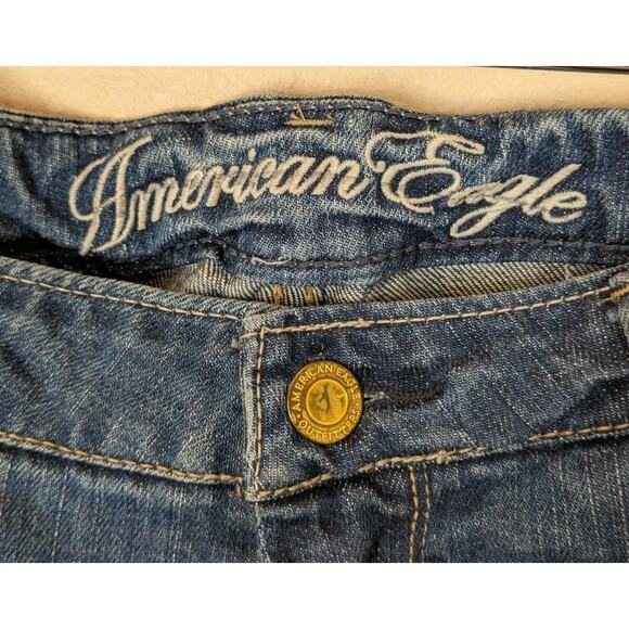 American Eagle True Boot Jeans Womens 12 Long Stretch Denim Medium Wash Mid-Rise - Picture 2 of 9